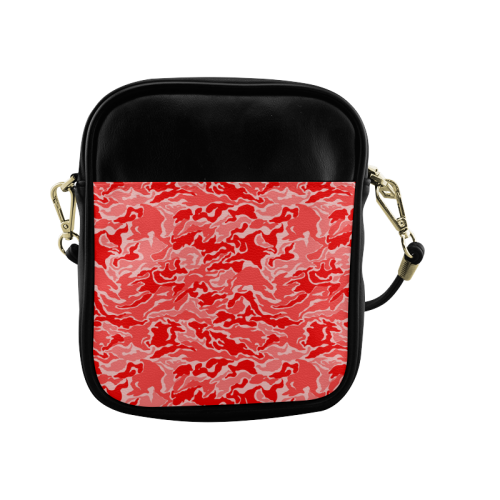 Camo Red Camouflage Pattern Print Sling Bag (Model 1627)