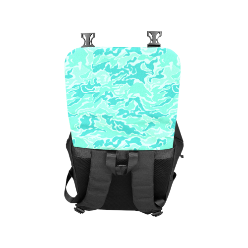 Camo Turquoise Camouflage Pattern Print Casual Shoulders Backpack (Model 1623)