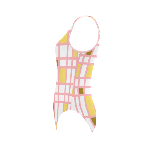 Plaid Design ABC FQ Vest One Piece Swimsuit (Model S04)