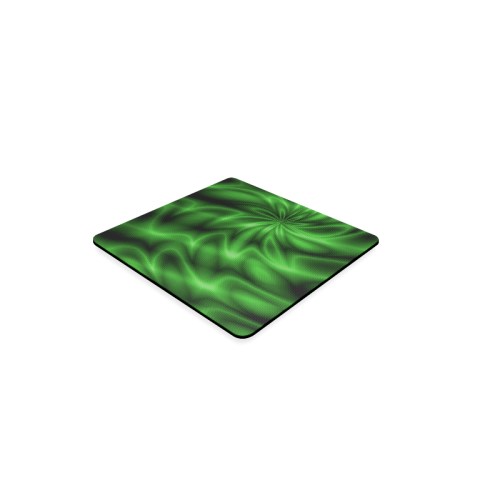 Green Shiny Swirl Square Coaster