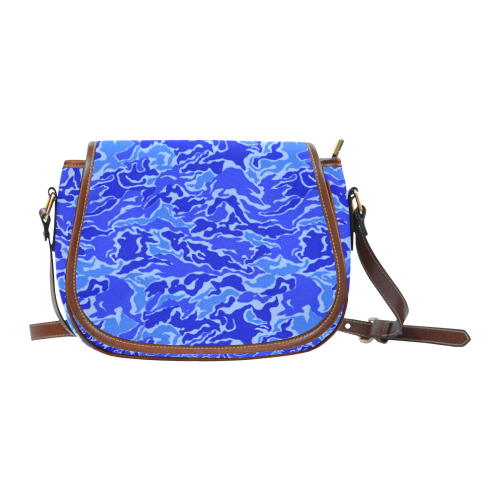 Camo Blue Camouflage Pattern Print Saddle Bag/Small (Model 1649) Full Customization