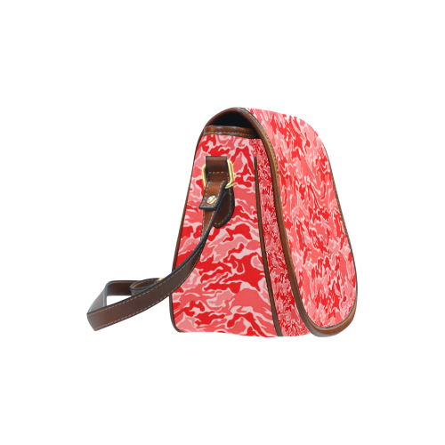 Camo Red Camouflage Pattern Print Saddle Bag/Small (Model 1649) Full Customization