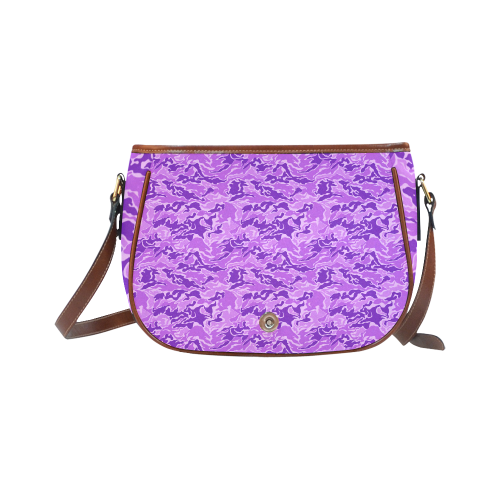 Camo Purple Camouflage Pattern Print Saddle Bag/Large (Model 1649)