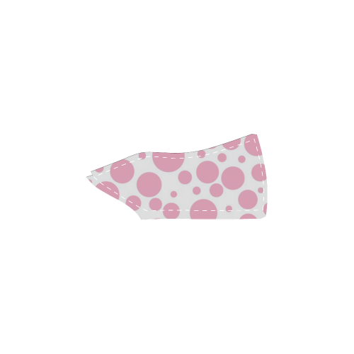 Pink Polka Dot Women's Unusual Slip-on Canvas Shoes (Model 019)