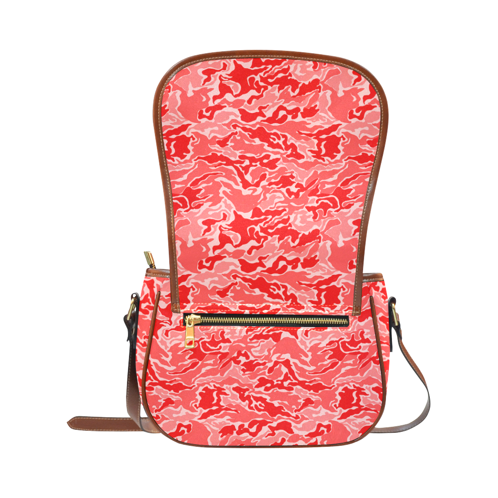 Camo Red Camouflage Pattern Print Saddle Bag/Large (Model 1649)