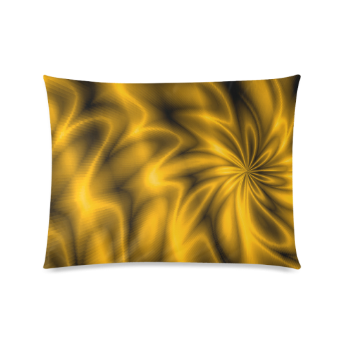 Golden Shiny Swirl Custom Zippered Pillow Case 20"x26"(Twin Sides)