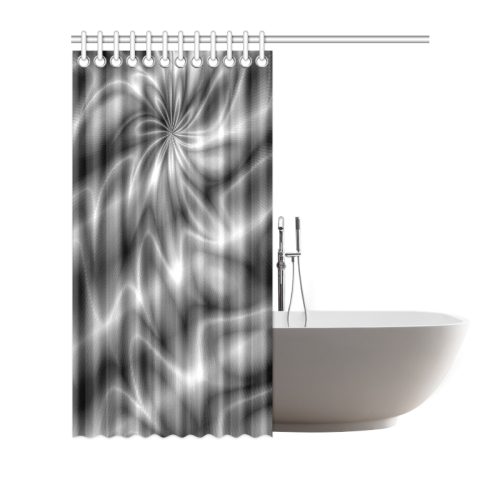 Silver Shiny Swirl Shower Curtain 72"x72"