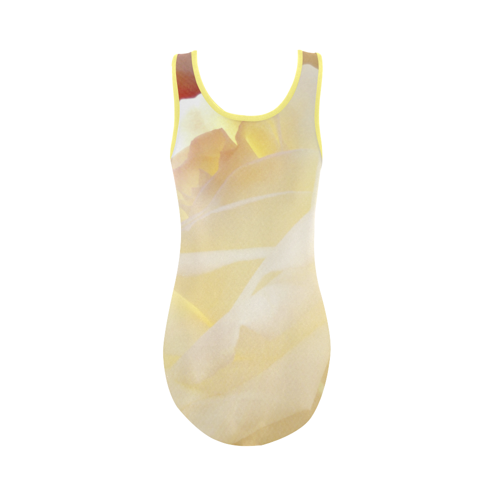 A Rose White Vest One Piece Swimsuit (Model S04)