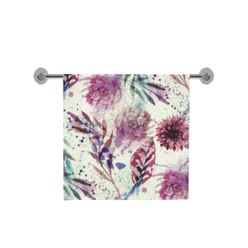 Watercolor Flowers Bath Towel 30"x56"