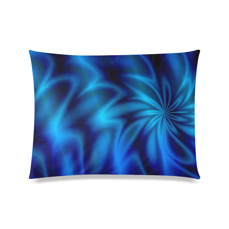 Blue Shiny Swirl Custom Zippered Pillow Case 20"x26"(Twin Sides)