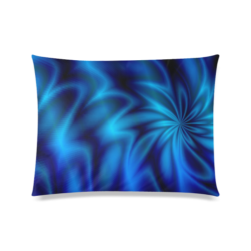 Blue Shiny Swirl Custom Zippered Pillow Case 20"x26"(Twin Sides)