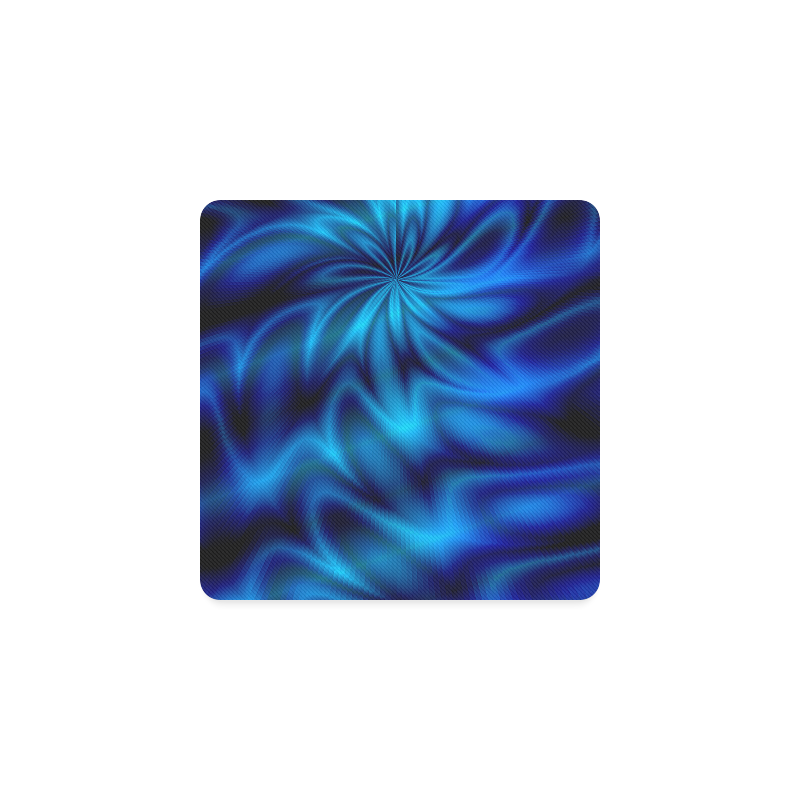 Blue Shiny Swirl Square Coaster