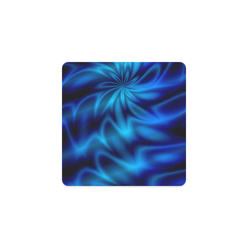 Blue Shiny Swirl Square Coaster