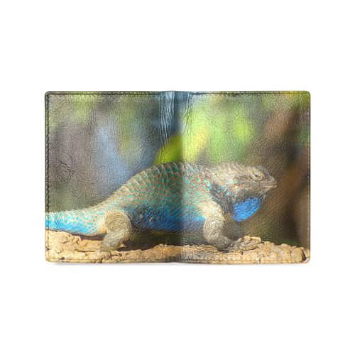 Colorful Lizard Men's Leather Wallet (Model 1612)