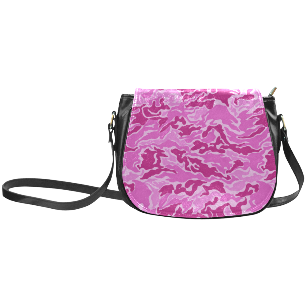 Camo Pink Camouflage Pattern Print Classic Saddle Bag/Small (Model 1648)