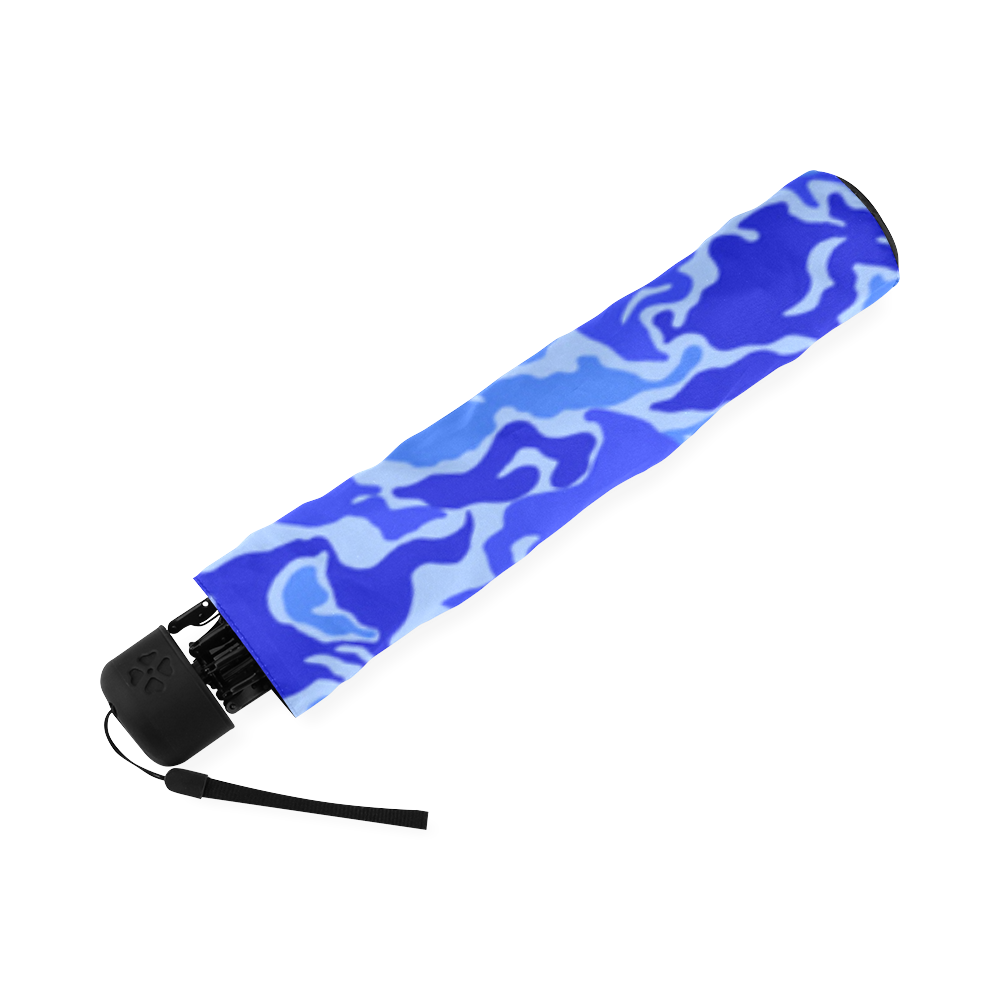 Camo Blue Camouflage Pattern Print Foldable Umbrella (Model U01)