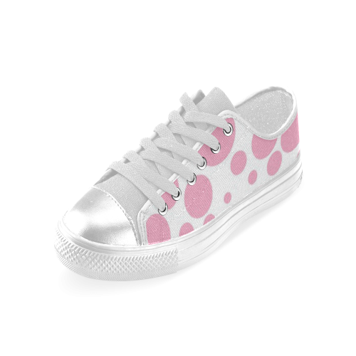 Pink Polka Dot Women's Classic Canvas Shoes (Model 018)