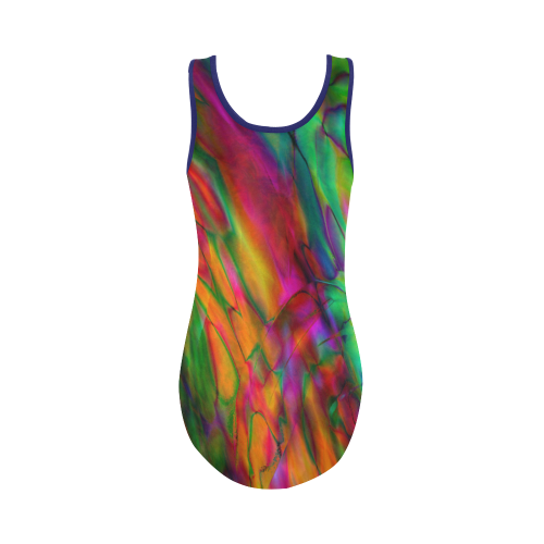 Abstract Vest One Piece Swimsuit (Model S04)
