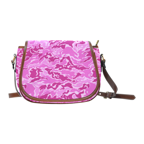 Camo Pink Camouflage Pattern Print Saddle Bag/Small (Model 1649) Full Customization