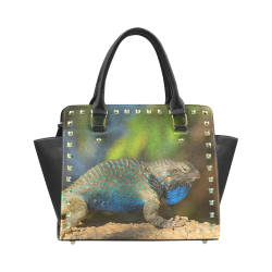 Colorful Lizard Rivet Shoulder Handbag (Model 1645)