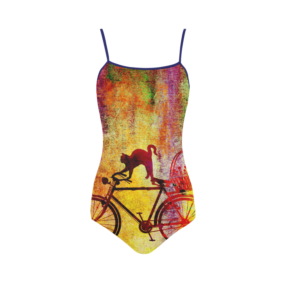 Cat and Bicycle Strap Swimsuit ( Model S05)