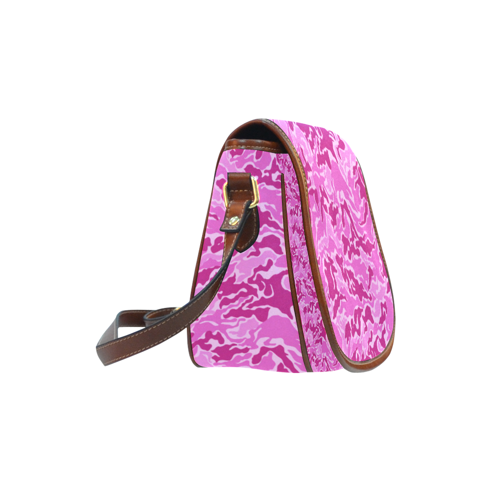Camo Pink Camouflage Pattern Print Saddle Bag/Small (Model 1649) Full Customization