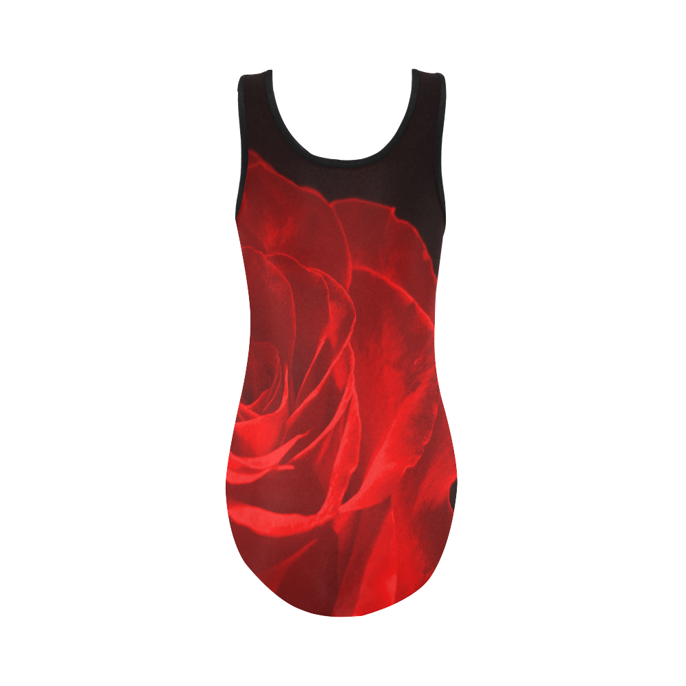 A Rose Red Vest One Piece Swimsuit (Model S04)