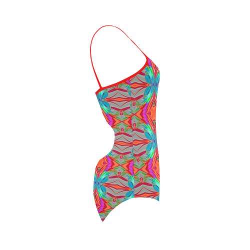 Abstract Colorful Ornament CA Strap Swimsuit ( Model S05)