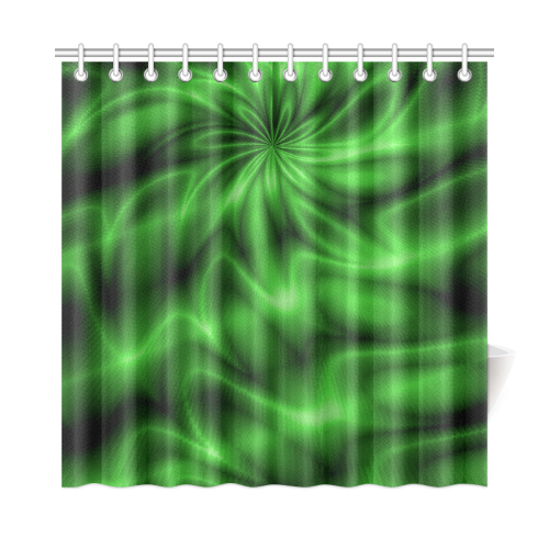 Green Shiny Swirl Shower Curtain 72"x72"
