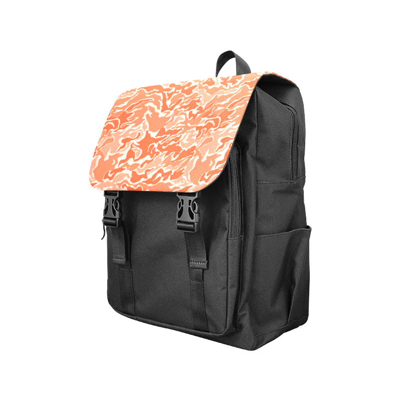 Camo Orange Camouflage Pattern Print Casual Shoulders Backpack (Model 1623)