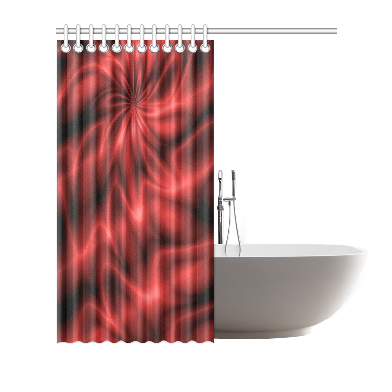 Red Shiny Swirl Shower Curtain 72"x72"