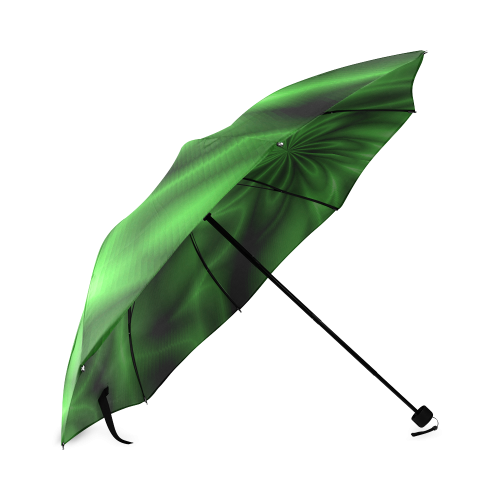 Green Shiny Swirl Foldable Umbrella (Model U01)