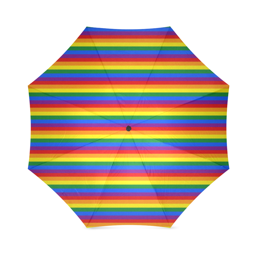 Gay Pride Rainbow Stripes Foldable Umbrella (Model U01)