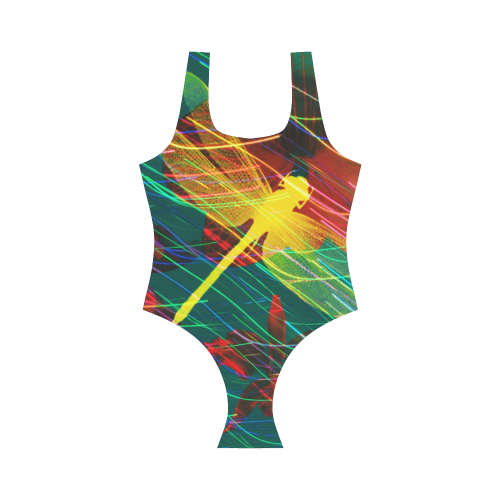 Yellow Dragonflies Vest One Piece Swimsuit (Model S04)