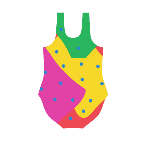 Yellow Red Green Vest One Piece Swimsuit (Model S04)