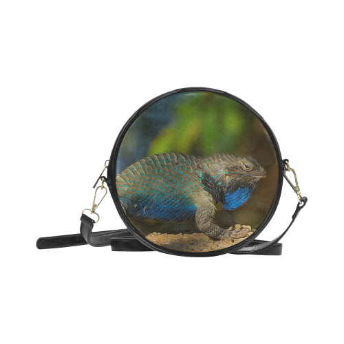 Colorful Lizard Round Sling Bag (Model 1647)