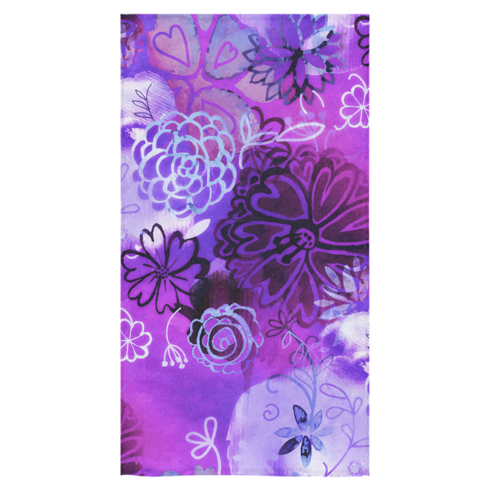Urban Purple Flowers Bath Towel 30"x56"