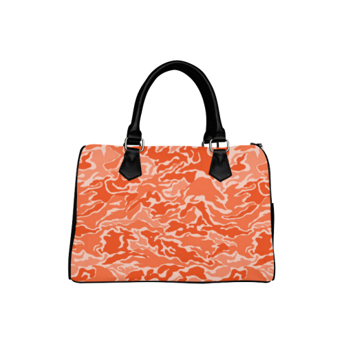 Camo Orange Camouflage Pattern Print Boston Handbag (Model 1621)