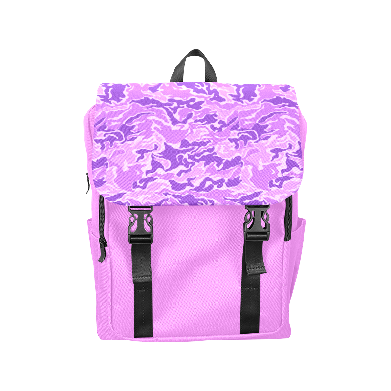 Camo Purple Camouflage Pattern Print Casual Shoulders Backpack (Model 1623)