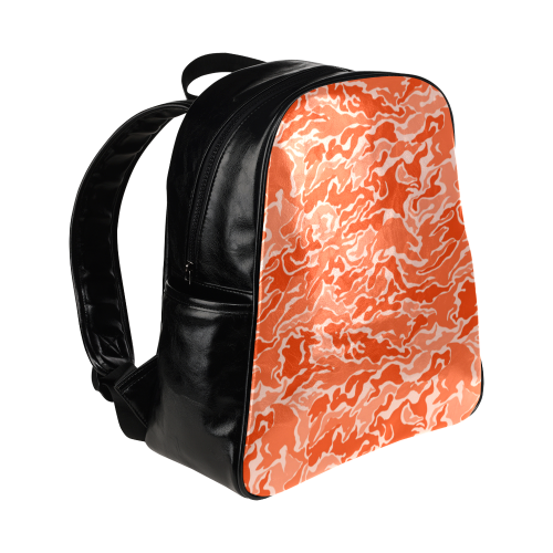 Camo Orange Camouflage Pattern Print Multi-Pockets Backpack (Model 1636)