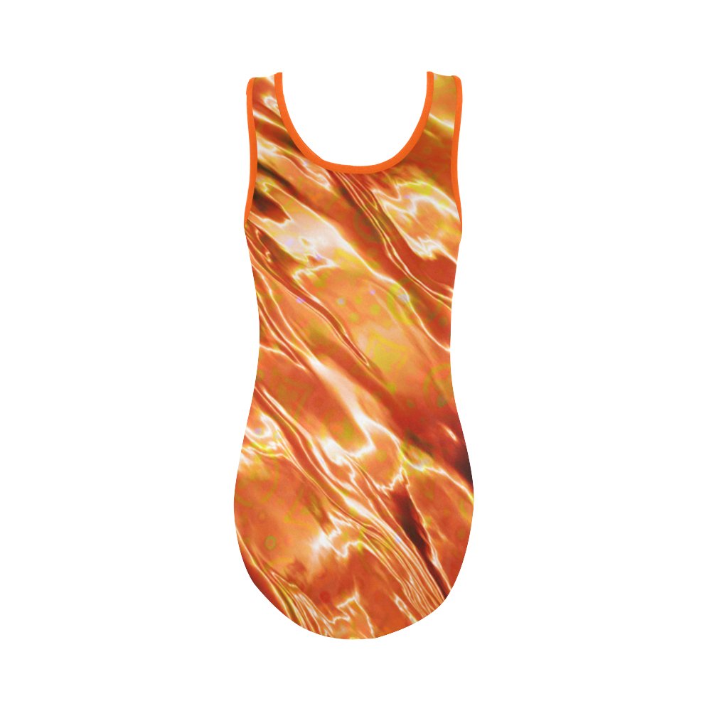 Abstract Colours Vest One Piece Swimsuit (Model S04)