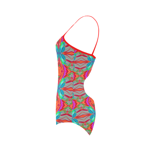 Abstract Colorful Ornament CA Strap Swimsuit ( Model S05)