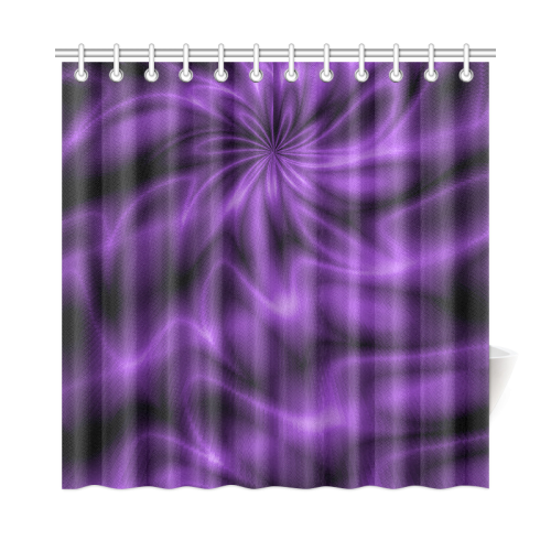 Lilac Shiny Swirl Shower Curtain 72"x72"