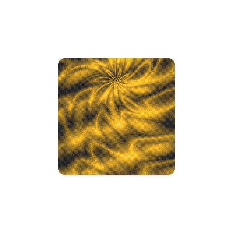Golden Shiny Swirl Square Coaster