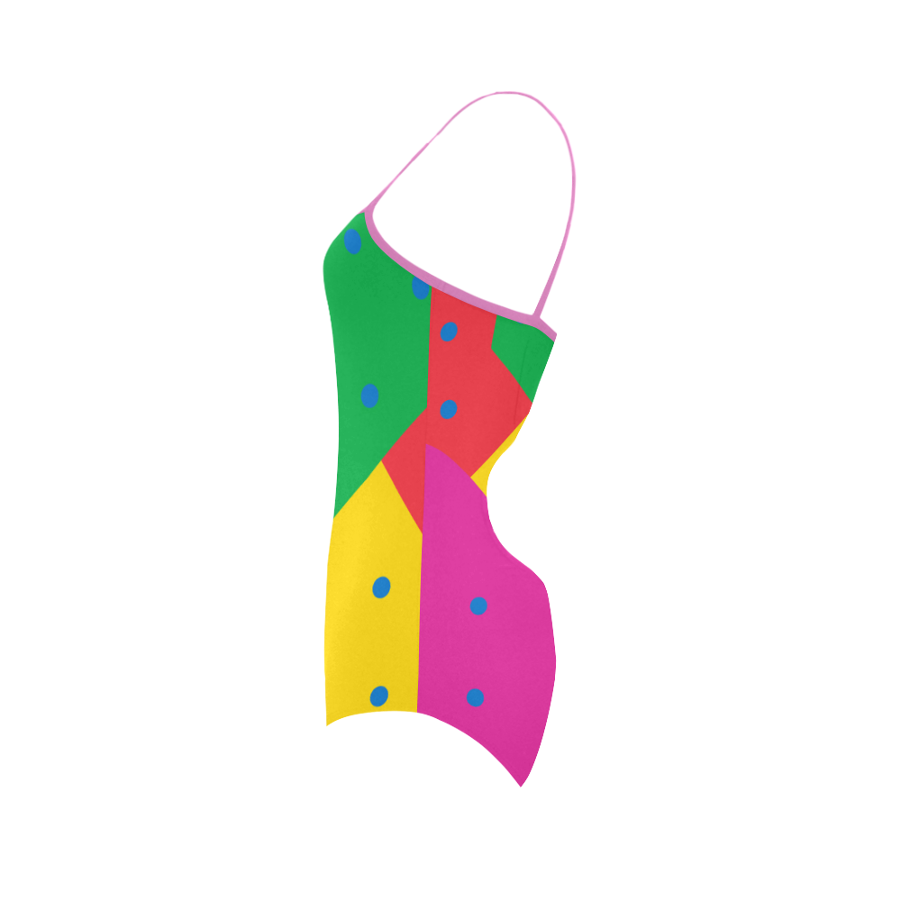 Yellow Red Green Strap Swimsuit ( Model S05)