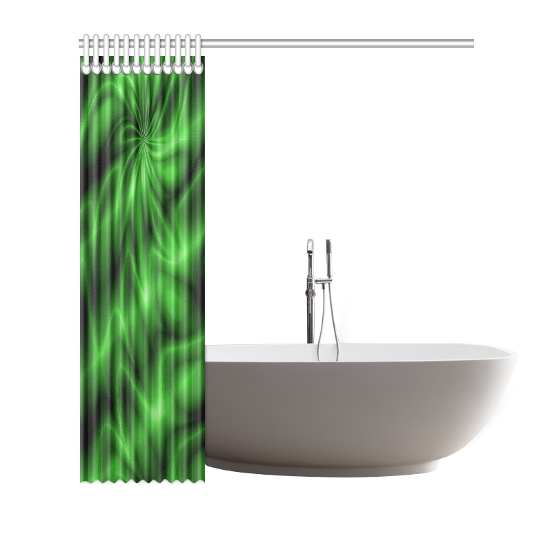 Green Shiny Swirl Shower Curtain 72"x72"