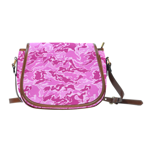 Camo Pink Camouflage Pattern Print Saddle Bag/Large (Model 1649)