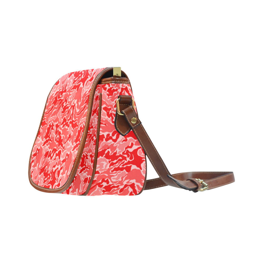 Camo Red Camouflage Pattern Print Saddle Bag/Large (Model 1649)