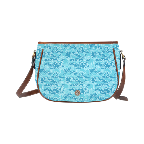 Camo Blue Camouflage Pattern Print Saddle Bag/Small (Model 1649) Full Customization