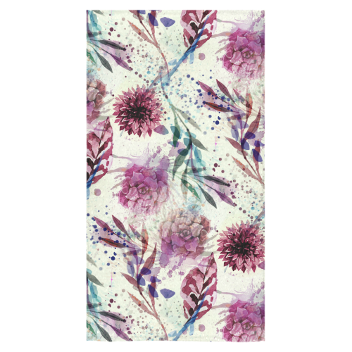 Watercolor Flowers Bath Towel 30"x56"